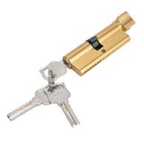 Cylinder Lock Door Locker Core Home Security System Tool Aluminum with Key for Cabinet Mailbox Drawer CupboardGold - Side View