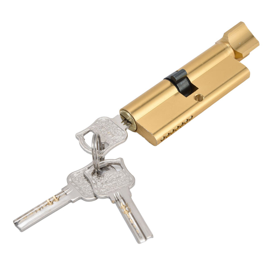 Cylinder Lock Door Locker Core Home Security System Tool Aluminum with Key for Cabinet Mailbox Drawer CupboardGold