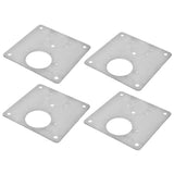 4Set Hinge Plate Stainless Steel Hinge Side Plate Cabinet Door Hinge Repair Bracket for Home Kitchen - Front View