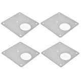 4Set Hinge Plate Stainless Steel Hinge Side Plate Cabinet Door Hinge Repair Bracket for Home Kitchen - Rear View