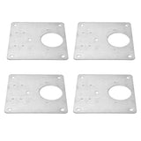 4Set Hinge Plate Stainless Steel Hinge Side Plate Cabinet Door Hinge Repair Bracket for Home Kitchen
