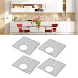 4Set Hinge Plate Stainless Steel Hinge Side Plate Cabinet Door Hinge Repair Bracket for Home Kitchen