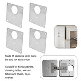 4Set Hinge Plate Stainless Steel Hinge Side Plate Cabinet Door Hinge Repair Bracket for Home Kitchen - Extra Image