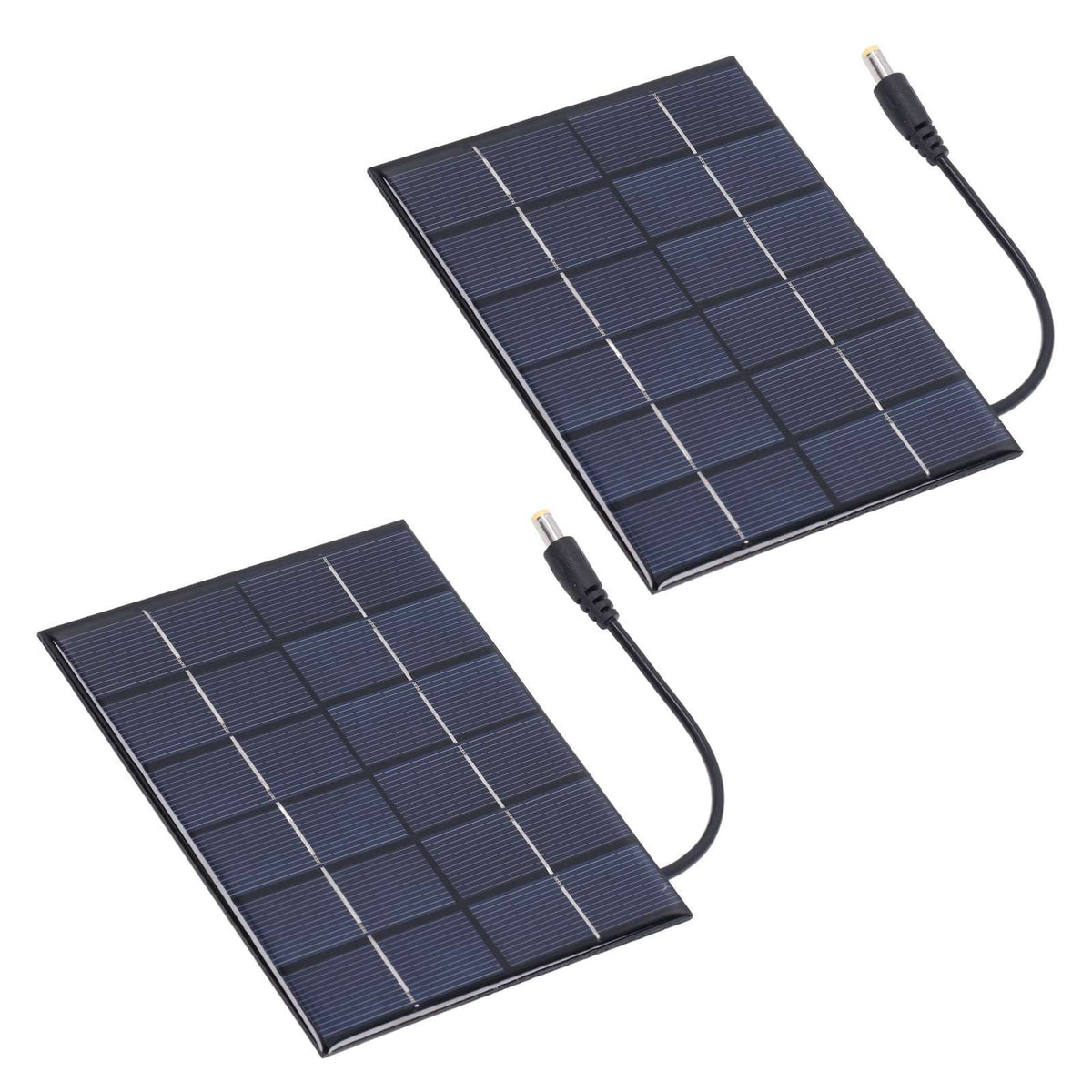 2PCS 2W Solar Panels High Conversion Rate DC5521 Output Rechargeable 3.7V Battery Solar Panel Charger for Solar Light