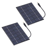 2PCS 2W Solar Panels High Conversion Rate DC5521 Output Rechargeable 3.7V Battery Solar Panel Charger for Solar Light