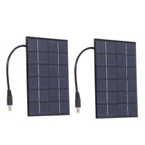 2PCS 2W Solar Panels High Conversion Rate DC5521 Output Rechargeable 3.7V Battery Solar Panel Charger for Solar Light - 45-Degree Angle