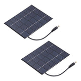 2PCS 2W Solar Panels High Conversion Rate DC5521 Output Rechargeable 3.7V Battery Solar Panel Charger for Solar Light