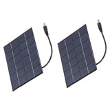2PCS 2W Solar Panels High Conversion Rate DC5521 Output Rechargeable 3.7V Battery Solar Panel Charger for Solar Light