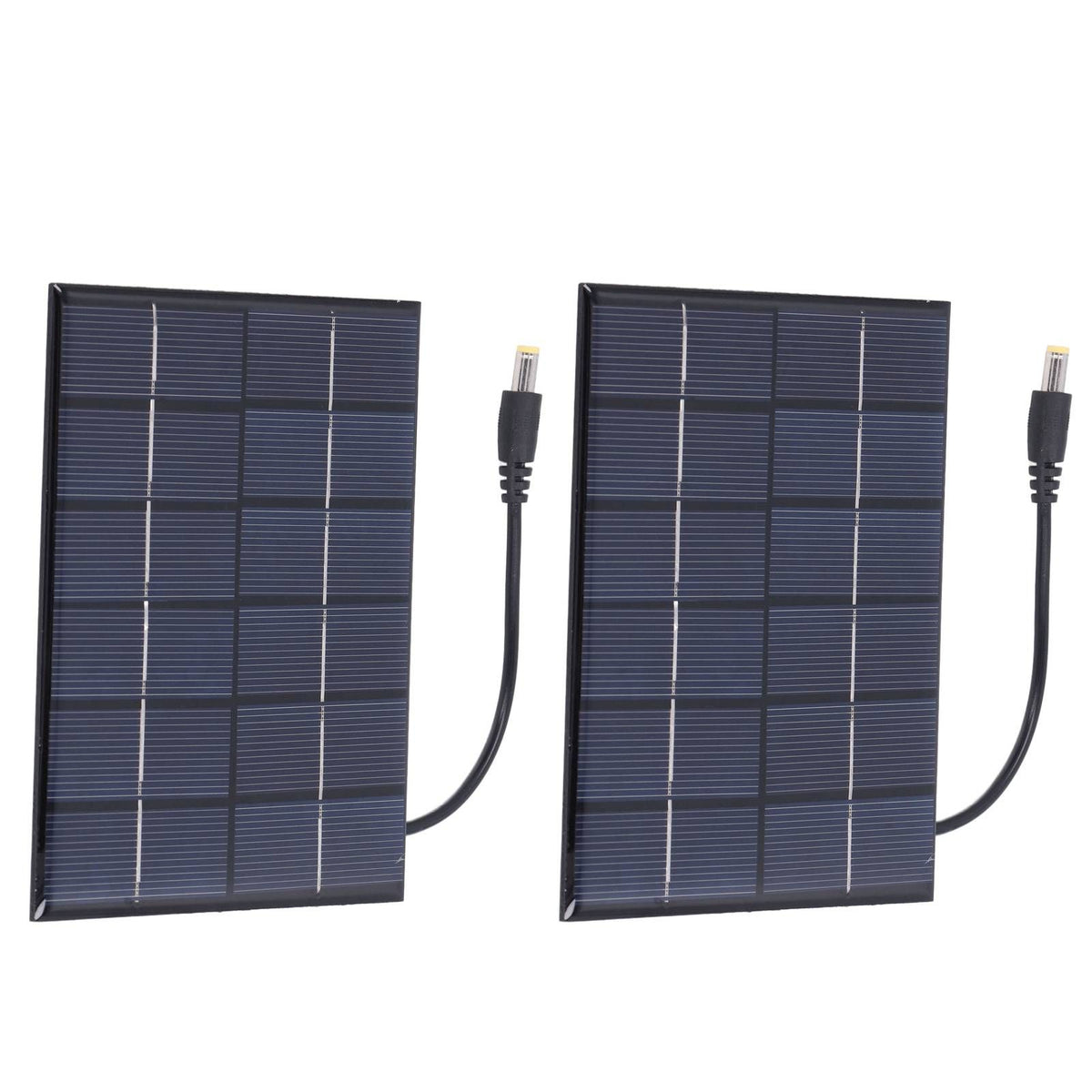 2PCS 2W Solar Panels High Conversion Rate DC5521 Output Rechargeable 3.7V Battery Solar Panel Charger for Solar Light