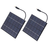 2PCS 2W Solar Panels High Conversion Rate DC5521 Output Rechargeable 3.7V Battery Solar Panel Charger for Solar Light