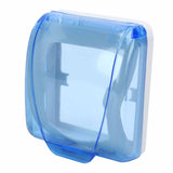 Universal 86 Type Socket Waterproof Box Transparent Wall Switch Protection Box for Bathroom Blue - Rear View