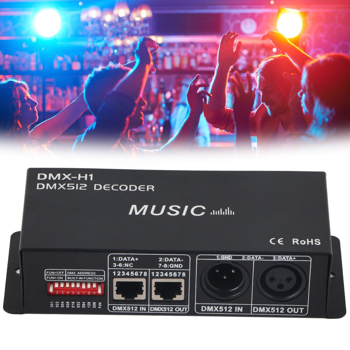 3 Channel DMX Decorder Adjustable RGB Dimming LED Decorder Controller for Bars Hotels Sober Bar4A
