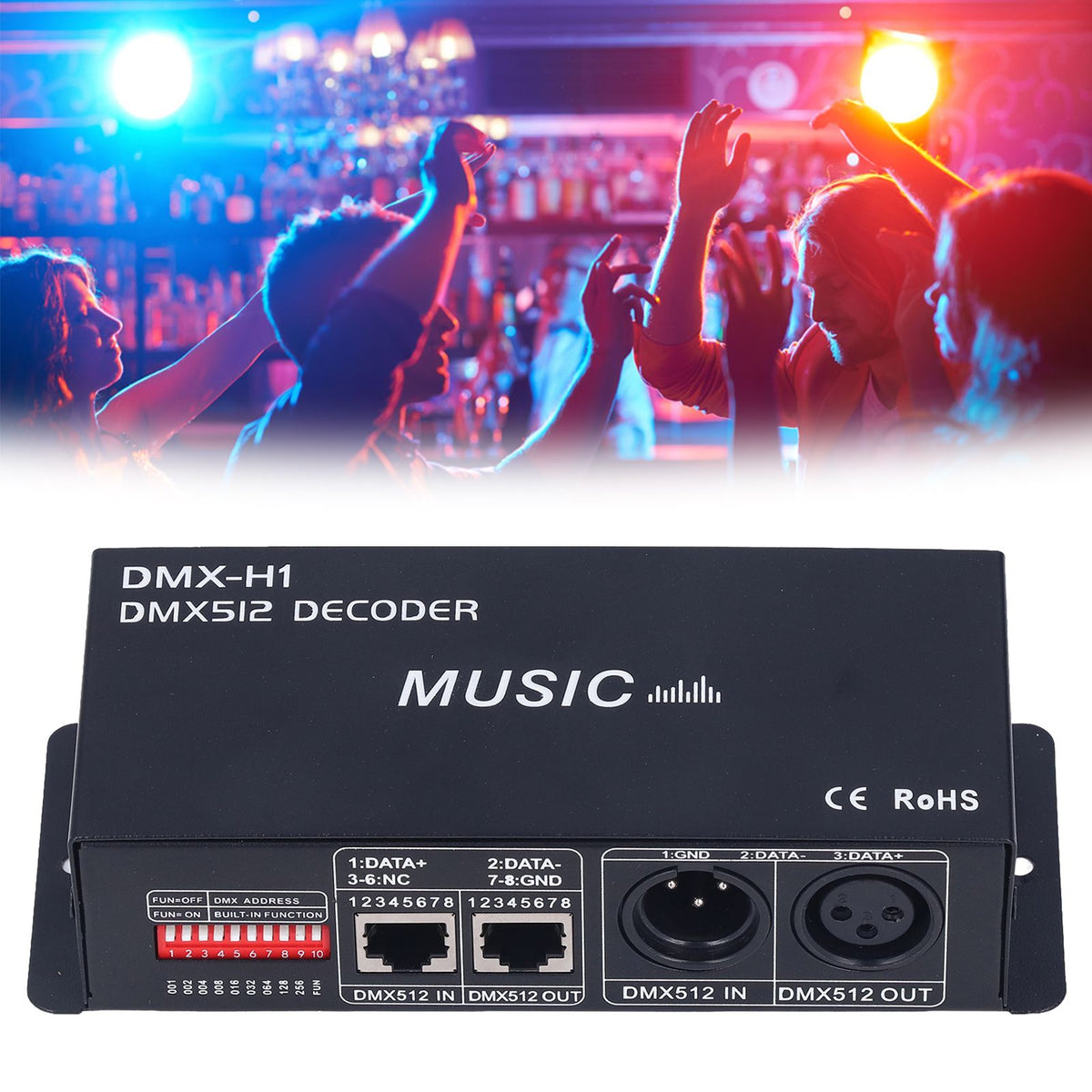 3 Channel DMX Decorder Adjustable RGB Dimming LED Decorder Controller for Bars Hotels Sober Bar8A