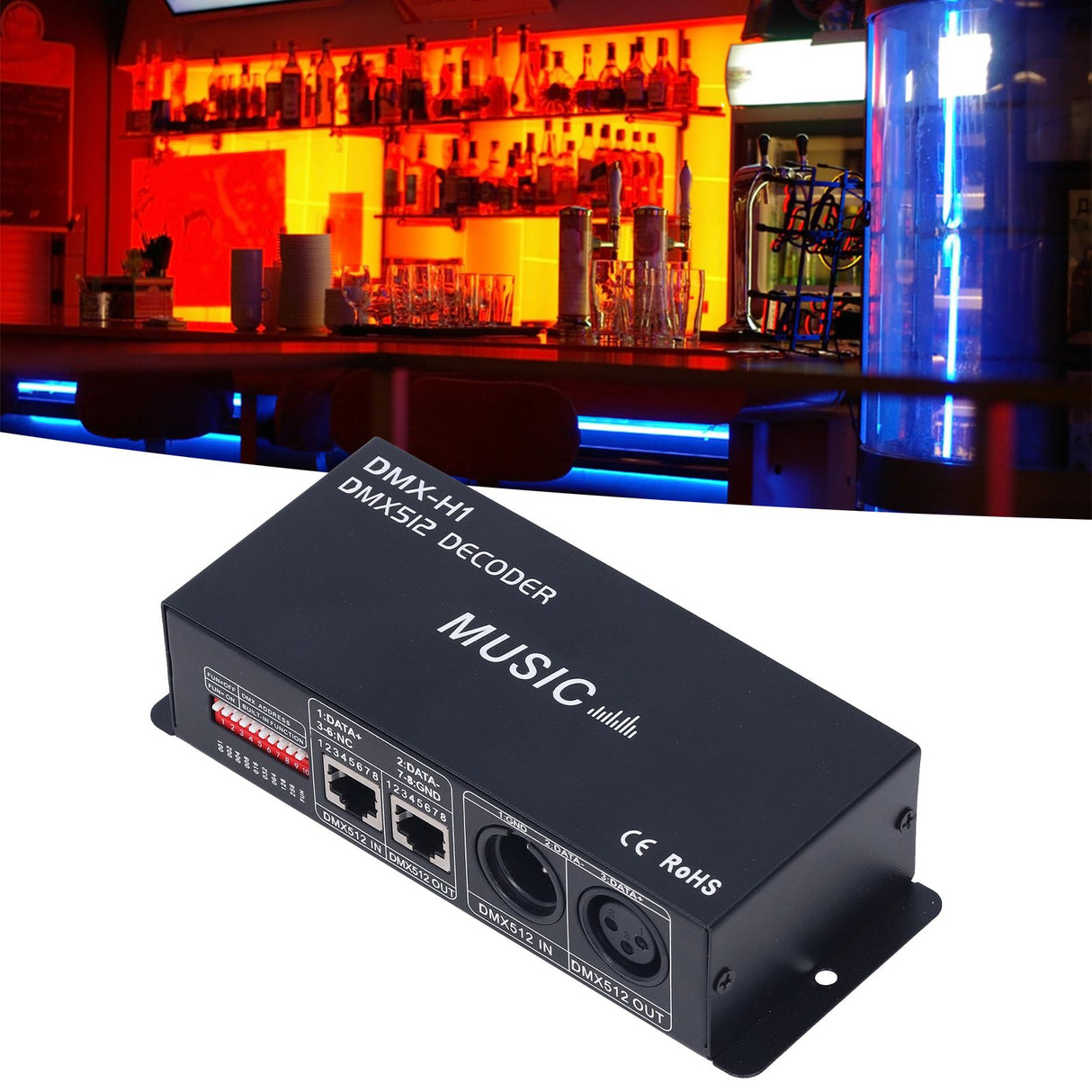 3 Channel DMX Decorder Adjustable RGB Dimming LED Decorder Controller for Bars Hotels Sober Bar8A