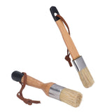 2PCS Furniture Paint Brush with Wooden Handle Home Decoration Painting Waxing Bristle Brush - Front View