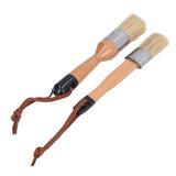 2PCS Furniture Paint Brush with Wooden Handle Home Decoration Painting Waxing Bristle Brush - Side View