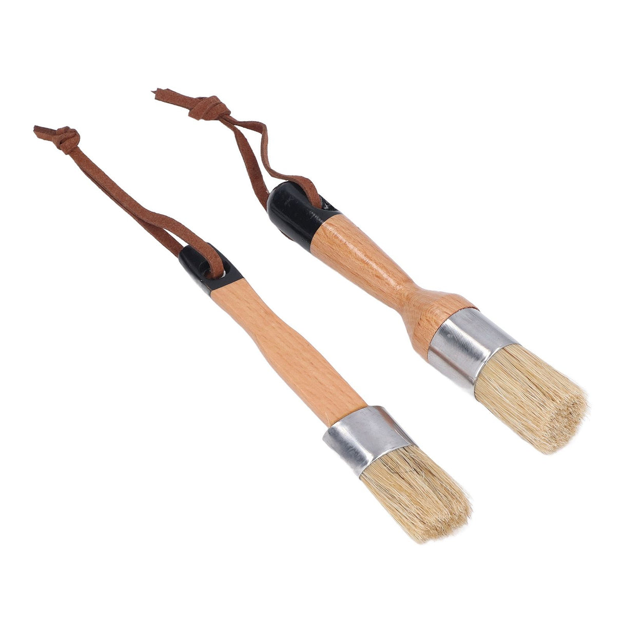 2PCS Furniture Paint Brush with Wooden Handle Home Decoration Painting Waxing Bristle Brush