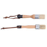 2PCS Furniture Paint Brush with Wooden Handle Home Decoration Painting Waxing Bristle Brush