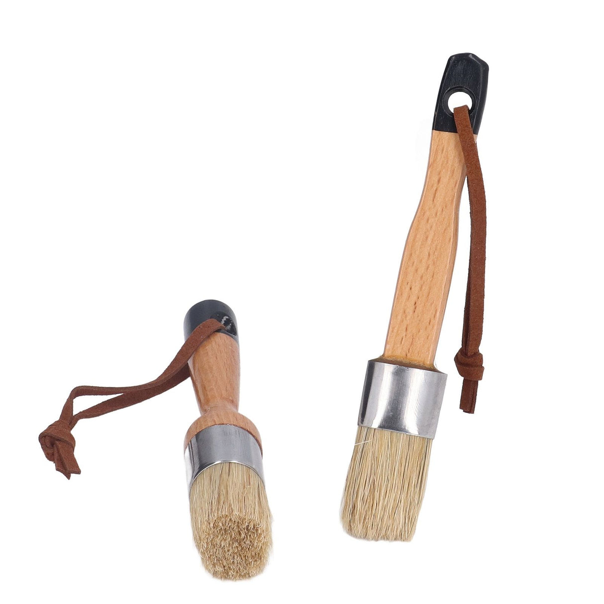2PCS Furniture Paint Brush with Wooden Handle Home Decoration Painting Waxing Bristle Brush