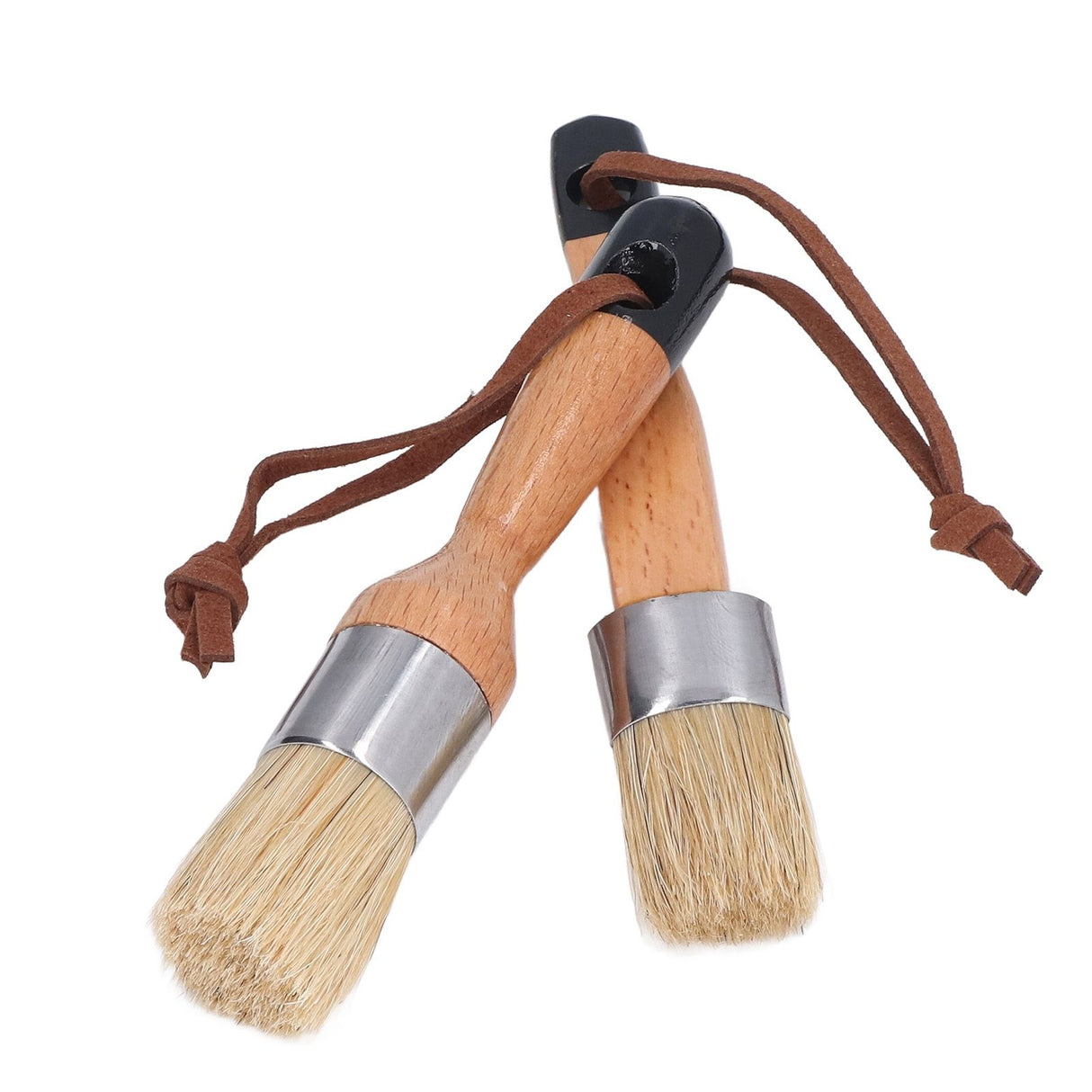 2PCS Furniture Paint Brush with Wooden Handle Home Decoration Painting Waxing Bristle Brush