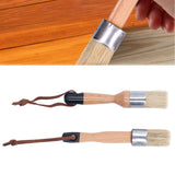 2PCS Furniture Paint Brush with Wooden Handle Home Decoration Painting Waxing Bristle Brush