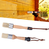 2PCS Furniture Paint Brush with Wooden Handle Home Decoration Painting Waxing Bristle Brush