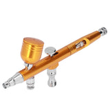 Airbrush Portable Small G1/8 DIY Paint Spray Gun Brass Airbrush For Makeup Nail Art Tattoo Costume CraftsGold - Front View