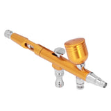 Airbrush Portable Small G1/8 DIY Paint Spray Gun Brass Airbrush For Makeup Nail Art Tattoo Costume CraftsGold - Top-Down View