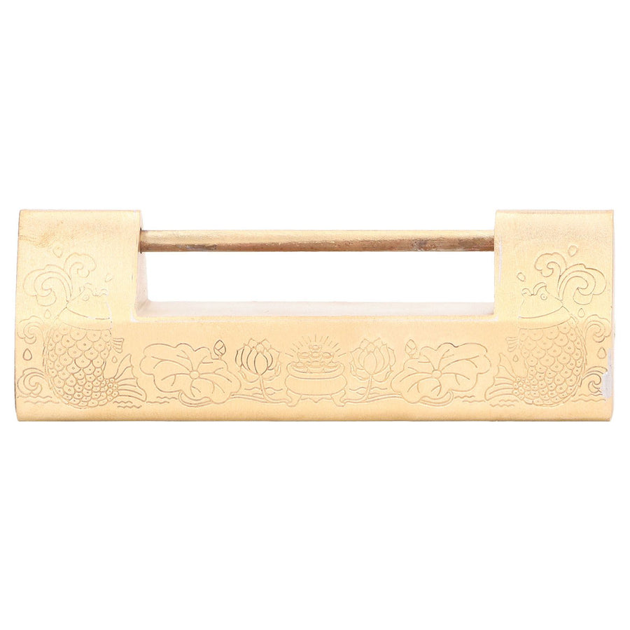 Antique Style Padlock 5cm Spacing Horizontal Lock with Key for Jewelry Box Wooden Box Cabinet Door