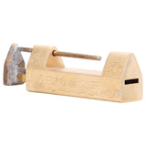 Antique Style Padlock 5cm Spacing Horizontal Lock with Key for Jewelry Box Wooden Box Cabinet Door - Rear View
