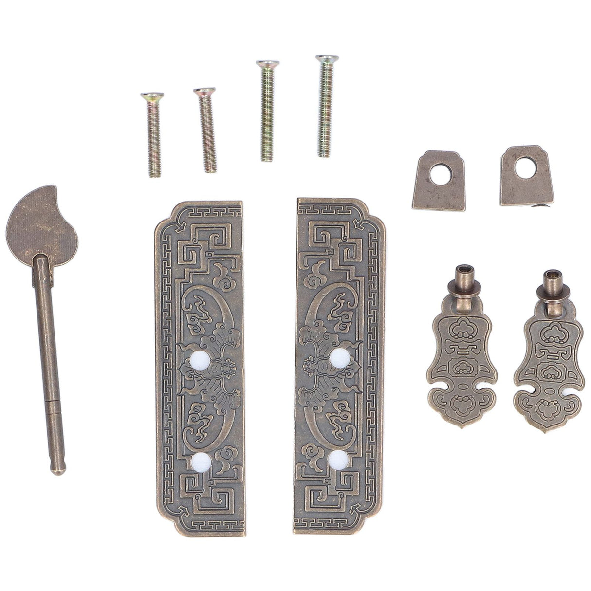 Cabinet Faceplate Brass Material Bronze Auspicious Bat Pattern Retro Chinese Cabinet Handles for Wardrobes