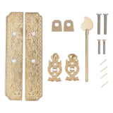 Cabinet Faceplate Brass Material Elegant Retro Botanical Pattern Decorative Chinese Antique Cabinet Handles for Dressers