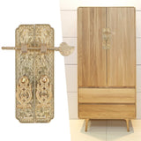Cabinet Faceplate Brass Material Elegant Retro Botanical Pattern Decorative Chinese Antique Cabinet Handles for Dressers - Extra Image