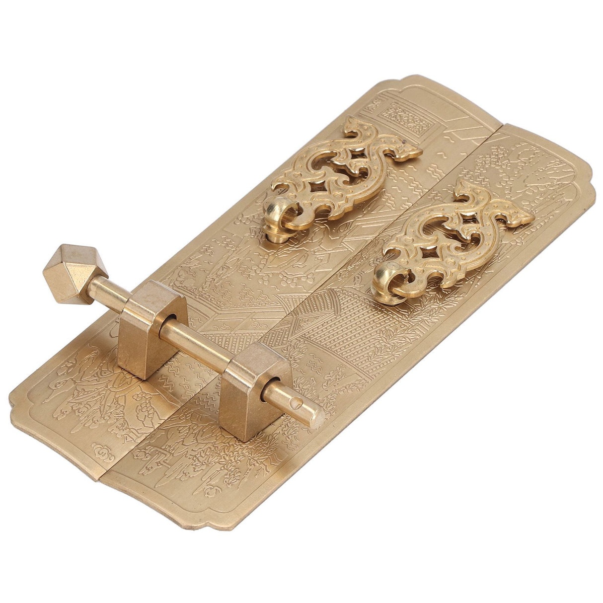 Cabinet Faceplate Retro Style Brass Material Landscape Character Pattern Decorative Cabinet Handles for Wardrobes
