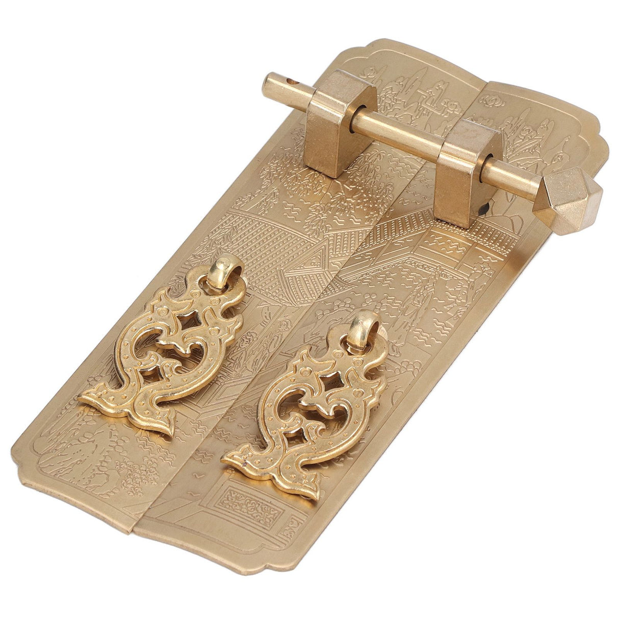 Cabinet Faceplate Retro Style Brass Material Landscape Character Pattern Decorative Cabinet Handles for Wardrobes