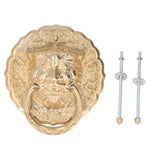 Door Knocker Brass Material Bronze Collision Resistance Chinese Animal Head Pull Ring for Wooden Door Courtyard