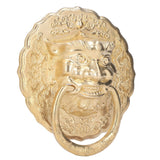 Door Knocker Brass Material Bronze Collision Resistance Chinese Animal Head Pull Ring for Wooden Door Courtyard