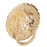 Door Knocker Brass Material Bronze Collision Resistance Chinese Animal Head Pull Ring for Wooden Door Courtyard - Close-Up Angle