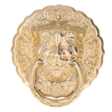 Door Knocker Brass Material Bronze Collision Resistance Chinese Animal Head Pull Ring for Wooden Door Courtyard