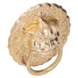 Door Knocker Brass Material Bronze Collision Resistance Chinese Animal Head Pull Ring for Wooden Door Courtyard - Extra Image