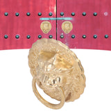 Door Knocker Brass Material Bronze Collision Resistance Chinese Animal Head Pull Ring for Wooden Door Courtyard