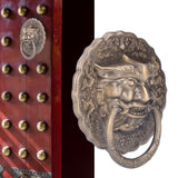 Door Knocker Brass Material 2 Sided Installation Heavy Duty Pull Bronze Chinese Antique Door Pull Ring for Double Door - Extra Image