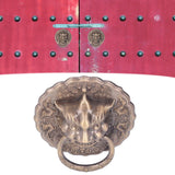 Door Knocker Brass Material 2 Sided Installation Heavy Duty Pull Bronze Chinese Antique Door Pull Ring for Double Door - Extra Image