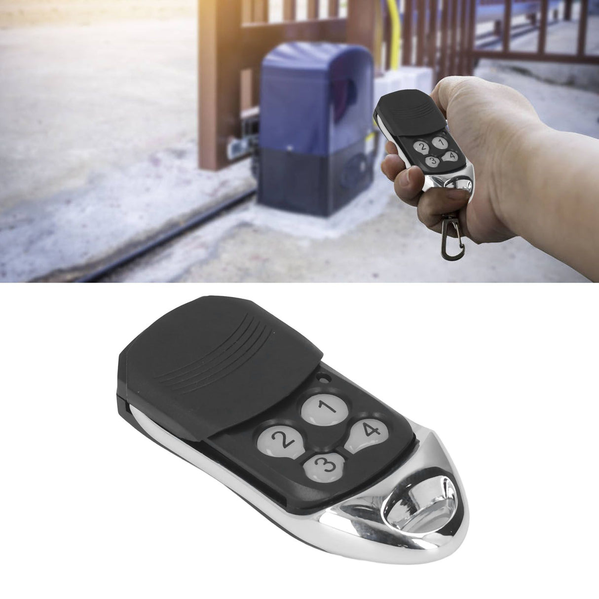 433MHz Garage Door Opener Remote Control Keychain 100m Wireless Transmission 27A 12V 30mAh Battery for Security