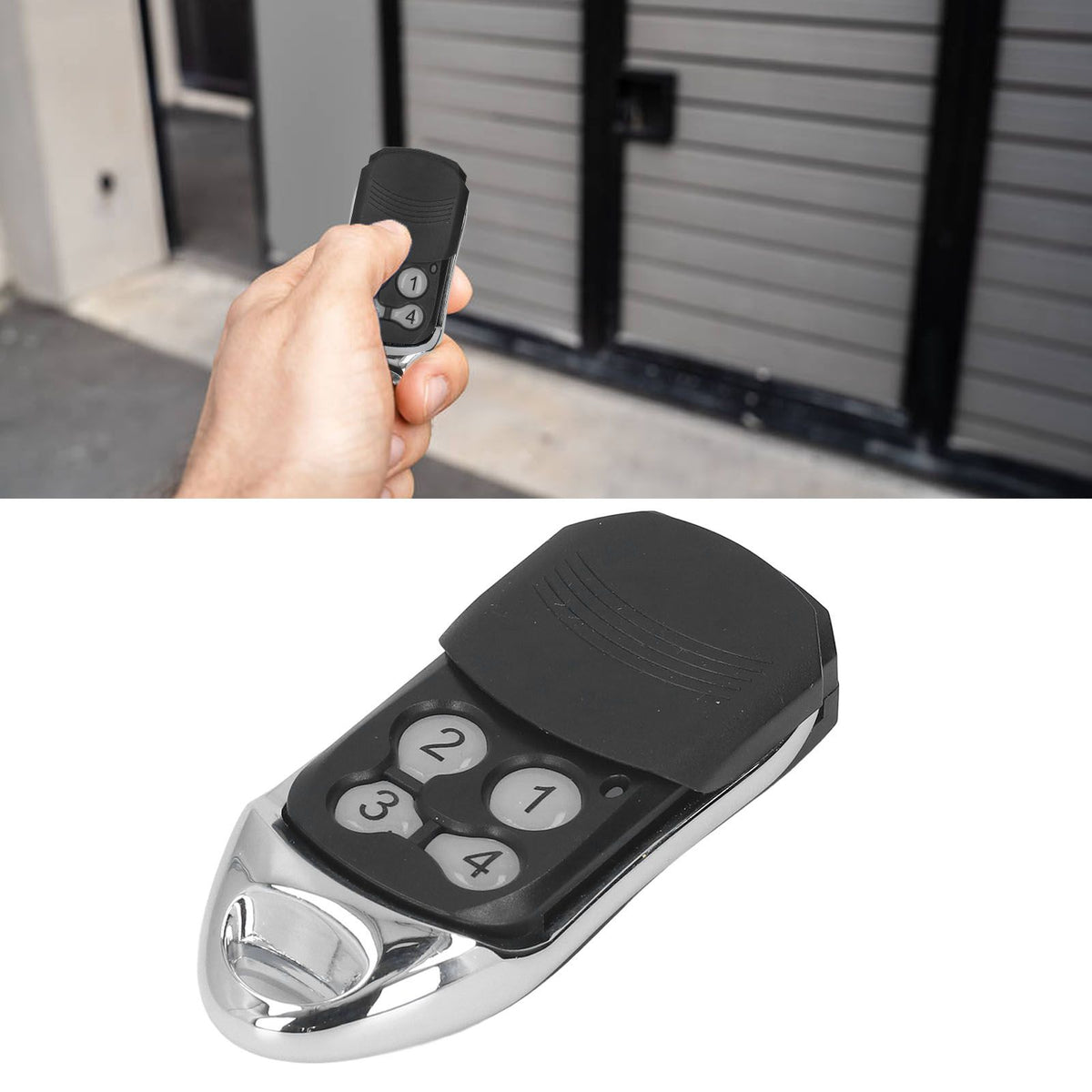 433MHz Garage Door Opener Remote Control Keychain 100m Wireless Transmission 27A 12V 30mAh Battery for Security