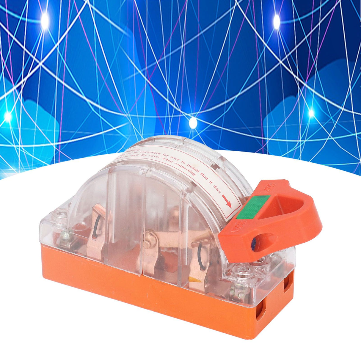 Transparent Knife Switch 2P 32A Double Pole Against Electric Shock Safety Knife Switch with Indicator for Generator