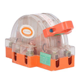 Double Pole Knife Switch Transparent Shell 2P 100A Safety Knife Switch with LED Indicator for Generator Power Switches - Top-Down View
