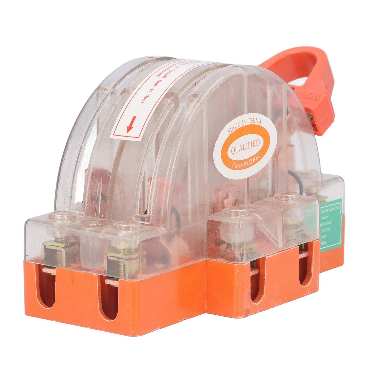 Double Pole Knife Switch Transparent Shell 2P 100A Safety Knife Switch with LED Indicator for Generator Power Switches