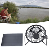Polysilicon Solar Panel Fan Small Portable USB Solar Powered Fan for Travel Fishing Picnic 3W 6V - Extra Image