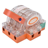AC 380V 32A 3 Pole Knife Switch with LED Indicator Copper Transparent Shell Double Throw Disconnect Knife Switch